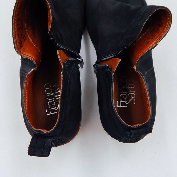 Franco Sarto Laslo Ankle Booties Women's SZ 7.5M Black Suede Leather Zipper - Picture 9 of 11